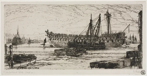 Breaking up of the Agamemnon by Francis Seymour-Haden, print, 1870