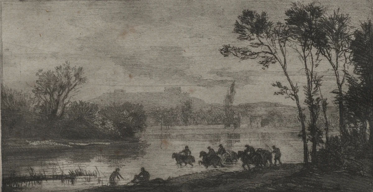 The Little Cavaliers by Charles-François Daubigny, print, 1844