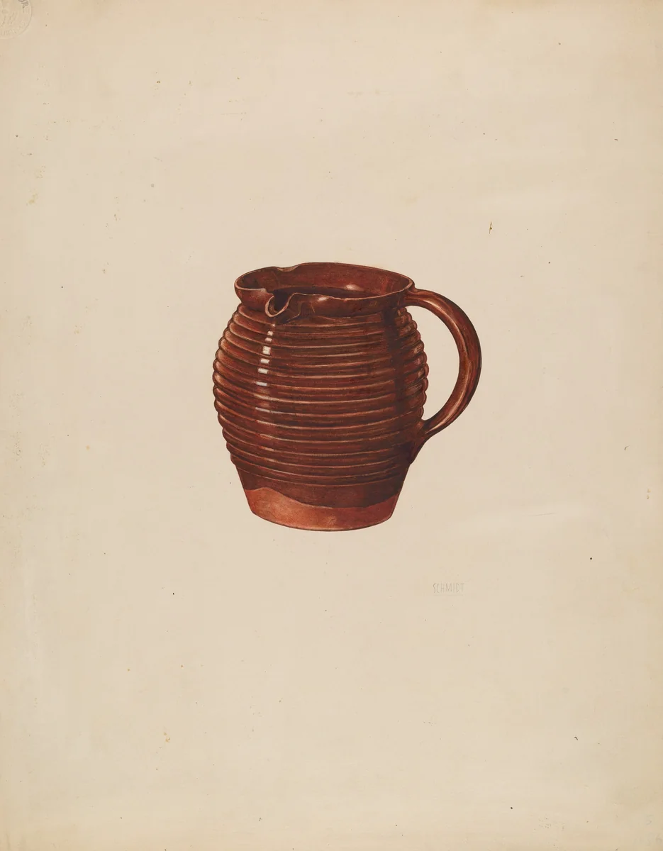 Small Pitcher by William Schmidt, index of american design, 1935-1942