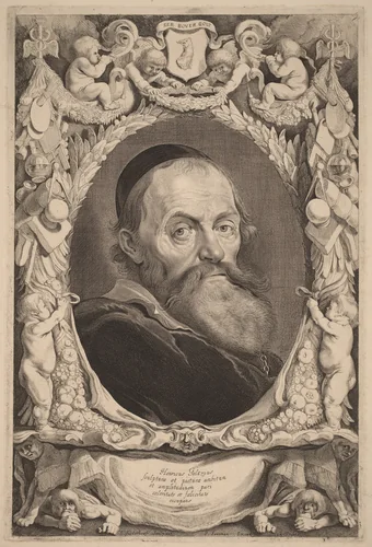 Hendrick Goltzius by Jonas Suyderhoff; Pieter Claesz Soutman, print, 1613-1686