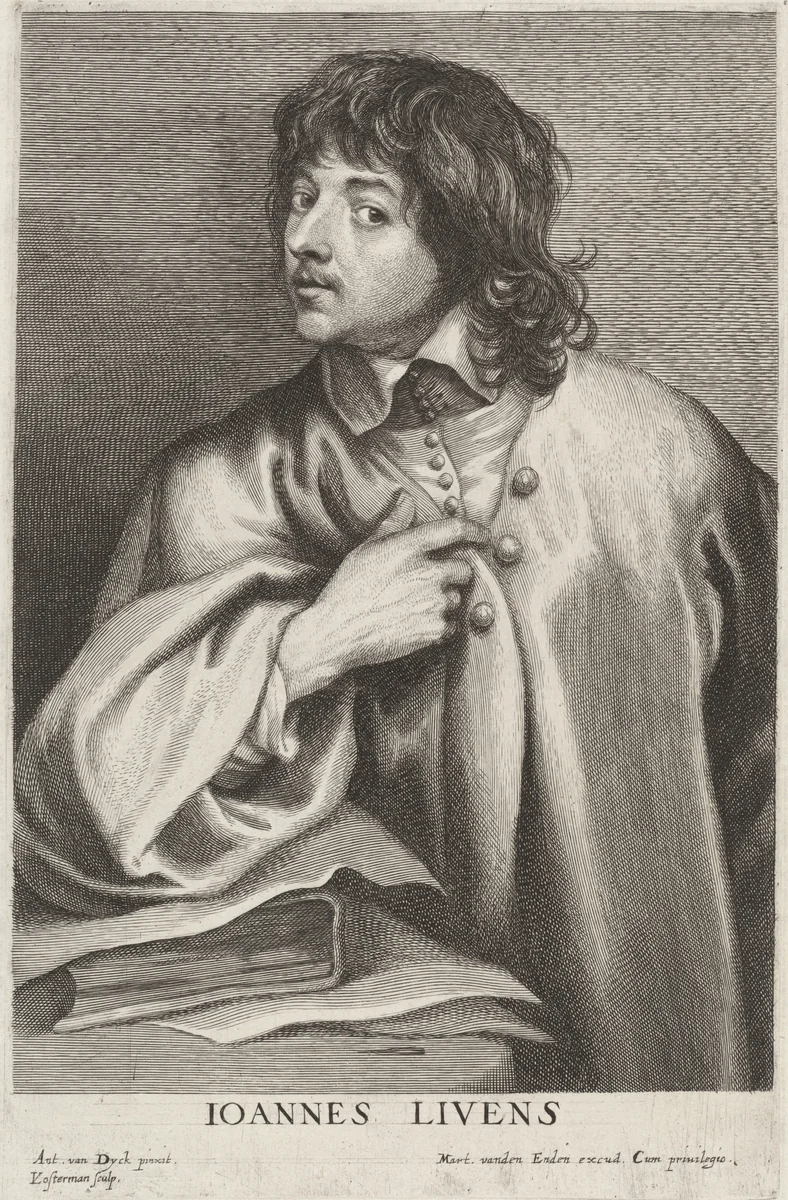 Jan Lievens by Lucas Emil Vorsterman; Sir Anthony van Dyck, print, 1626-1641