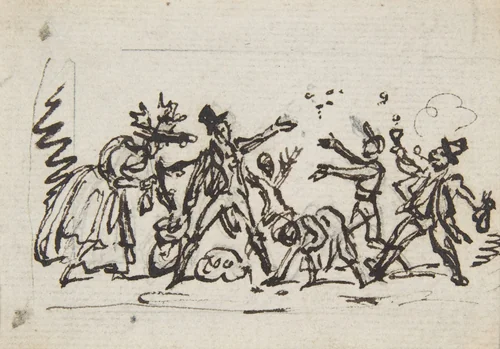A group of figures by George Cruikshank, drawing, 1848-1852