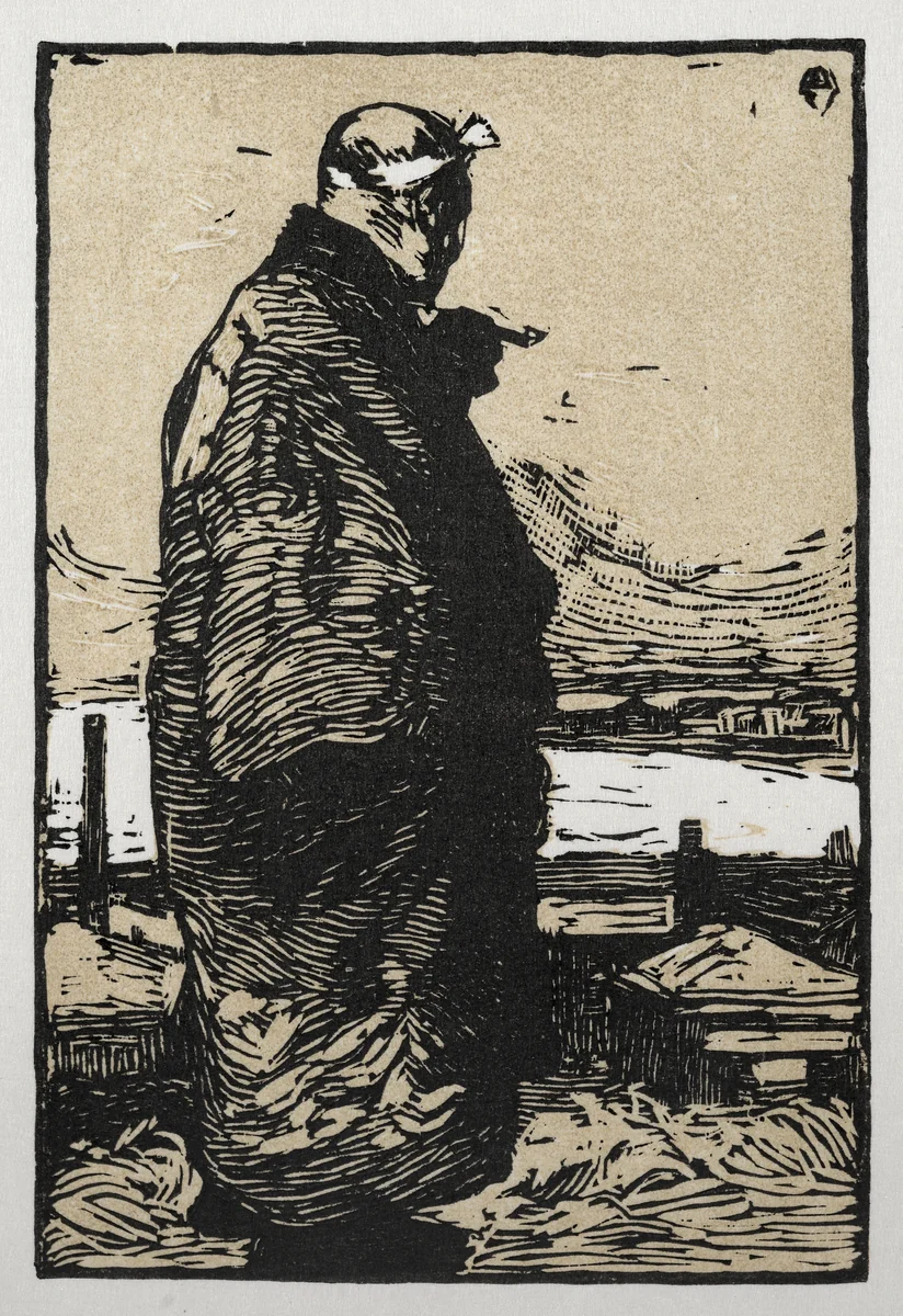 Fisherman by Yamamoto Kanae, print, 1906