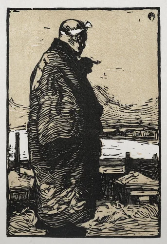 Fisherman by Yamamoto Kanae, print, 1906