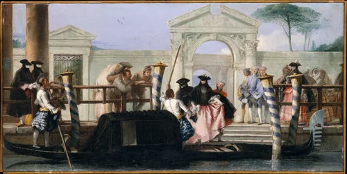 The Departure of the Gondola by Giovanni Domenico Tiepolo, painting, 1763-1767
