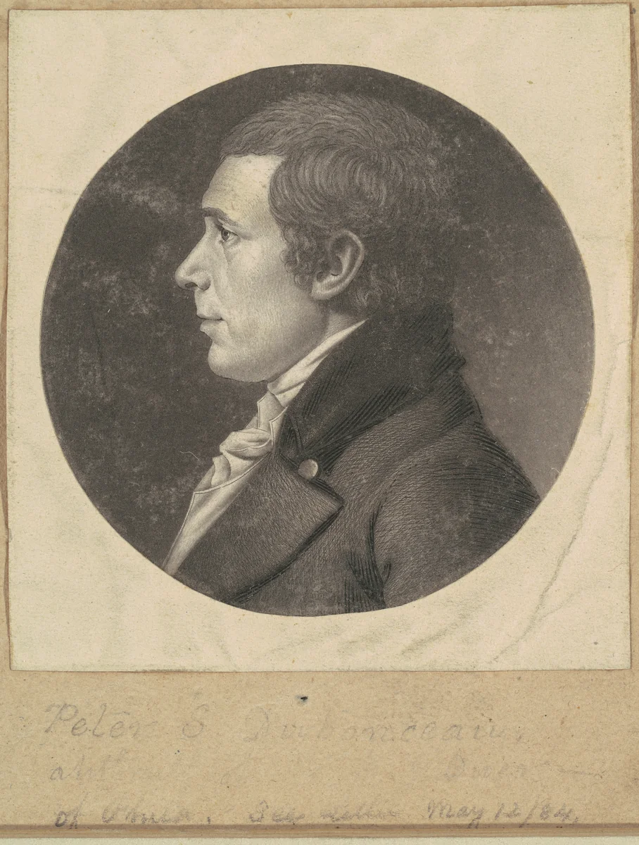 Peter Stephen DuPonceau by Charles B. J. Févret de Saint-Mémin, print, 1795-1805