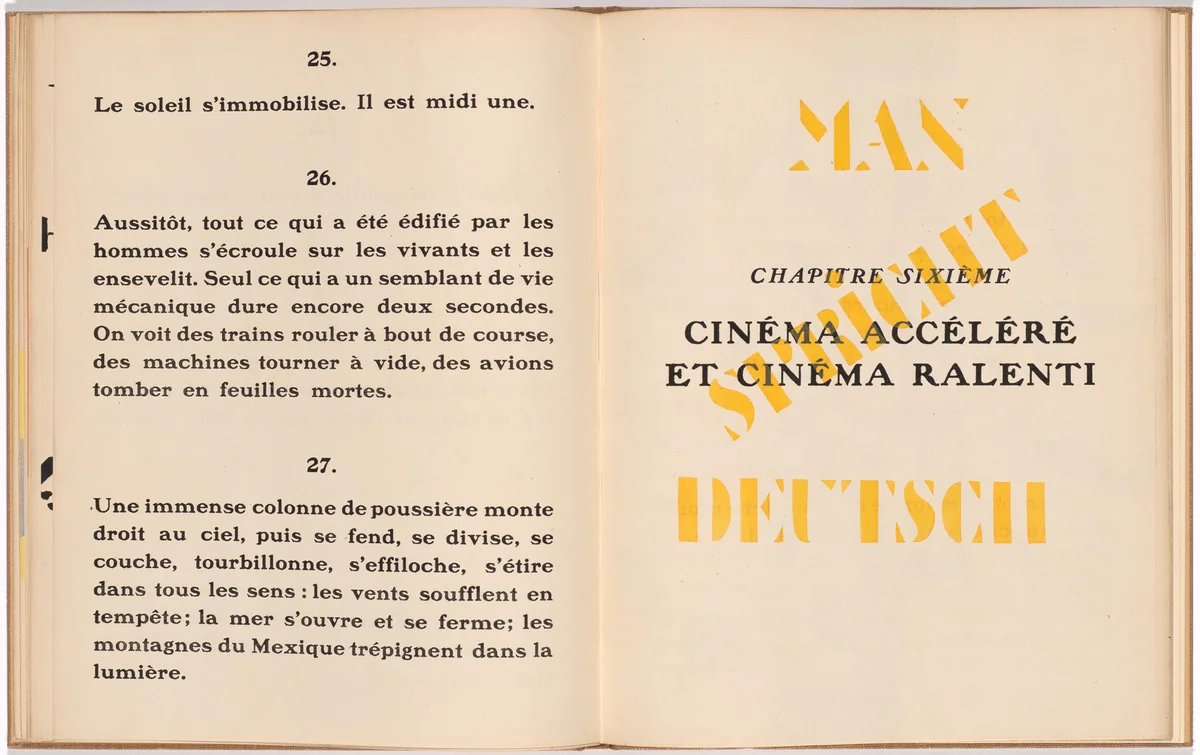 Chapter title (folio 20) from La Fin du monde filmée par l'ange de N.-D. (The End of the World Filmed by the Angel of Notre Dame) by Fernand Léger, illustrated book, 1919