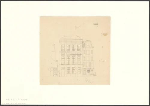Gevel van Rokin 102 by anonymous, drawing, 1800-1899