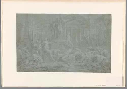 Bacchanaal by Victor Honoré Janssens, drawing, 1668-1736