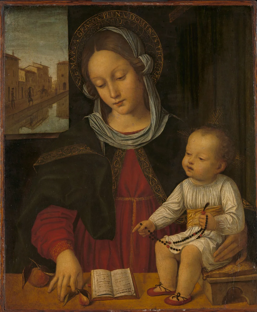 Madonna and Child by Borgognone, painting, 1500-1523