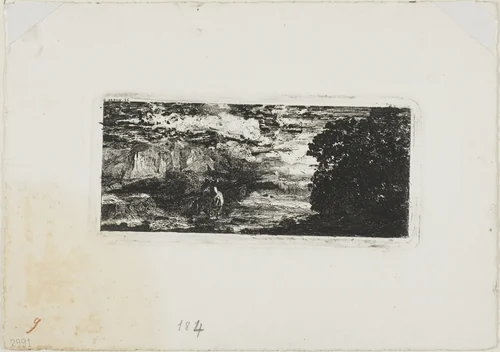 Horseman Under a Stormy Sky by Odilon Redon, print, 1866