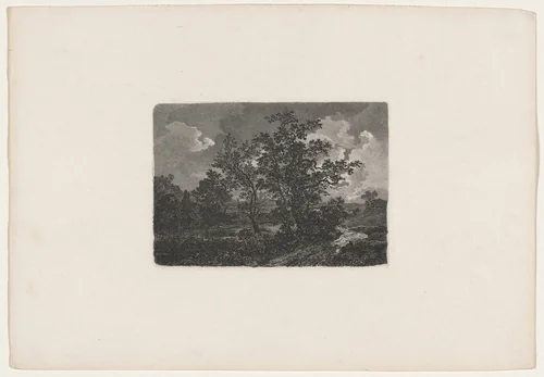 Nocturnal Landscape by Carl August Lebschée; Johannes M. von Hermann, print, 1828