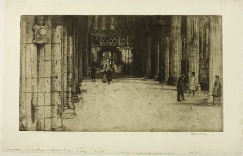 Glascow Cathedral Screen by David Young Cameron, print, 1897