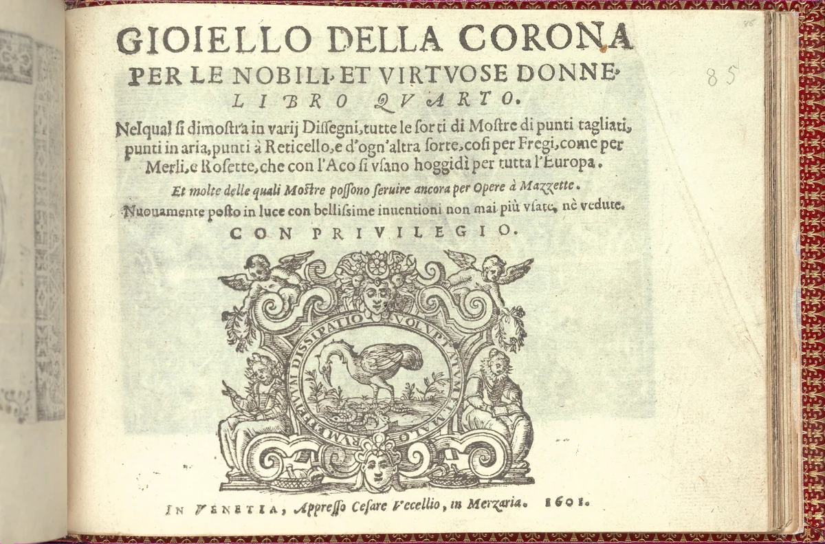 Corona delle Nobili et Virtuose Donne: Libro I-IV, page 85 (recto) by Cesare Vecellio, book, 1601