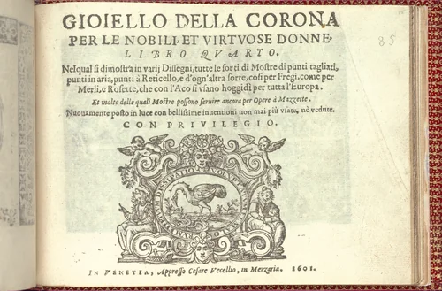 Corona delle Nobili et Virtuose Donne: Libro I-IV, page 85 (recto) by Cesare Vecellio, book, 1601