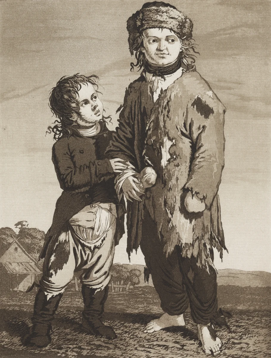 The Young Beggars by Karl Ludwig Bernhard Buchhorn, print, 1795-1805