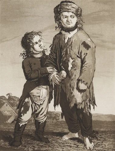 The Young Beggars by Karl Ludwig Bernhard Buchhorn, print, 1795-1805