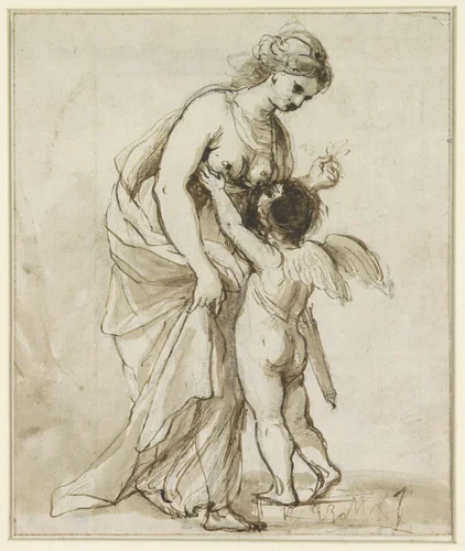 Venus en Amor by Angelica Kauffmann, drawing, 1751-1807