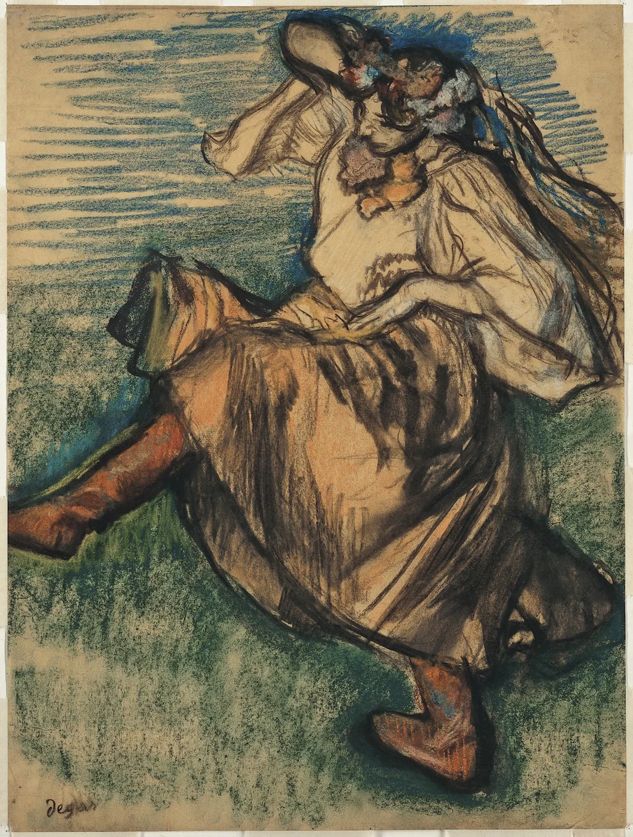 Dancer in Ukrainian Dress by Edgar Degas, drawing, 1899