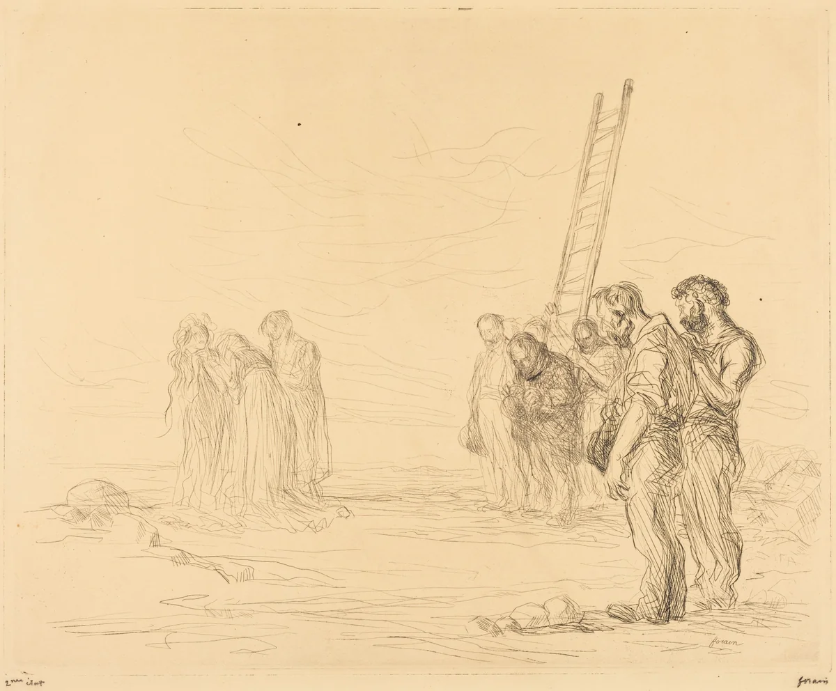 Le calvaire (1ère planche) (Calvary) (first plate) by Jean-Louis Forain, print, 1902