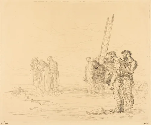 Le calvaire (1ère planche) (Calvary) (first plate) by Jean-Louis Forain, print, 1902