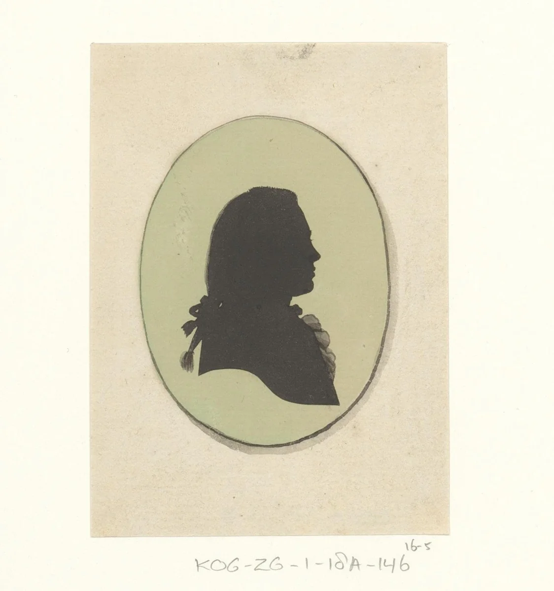 Silhouetportret van een onbekende man by Joseph Adolf Schmetterling, drawing, 1785