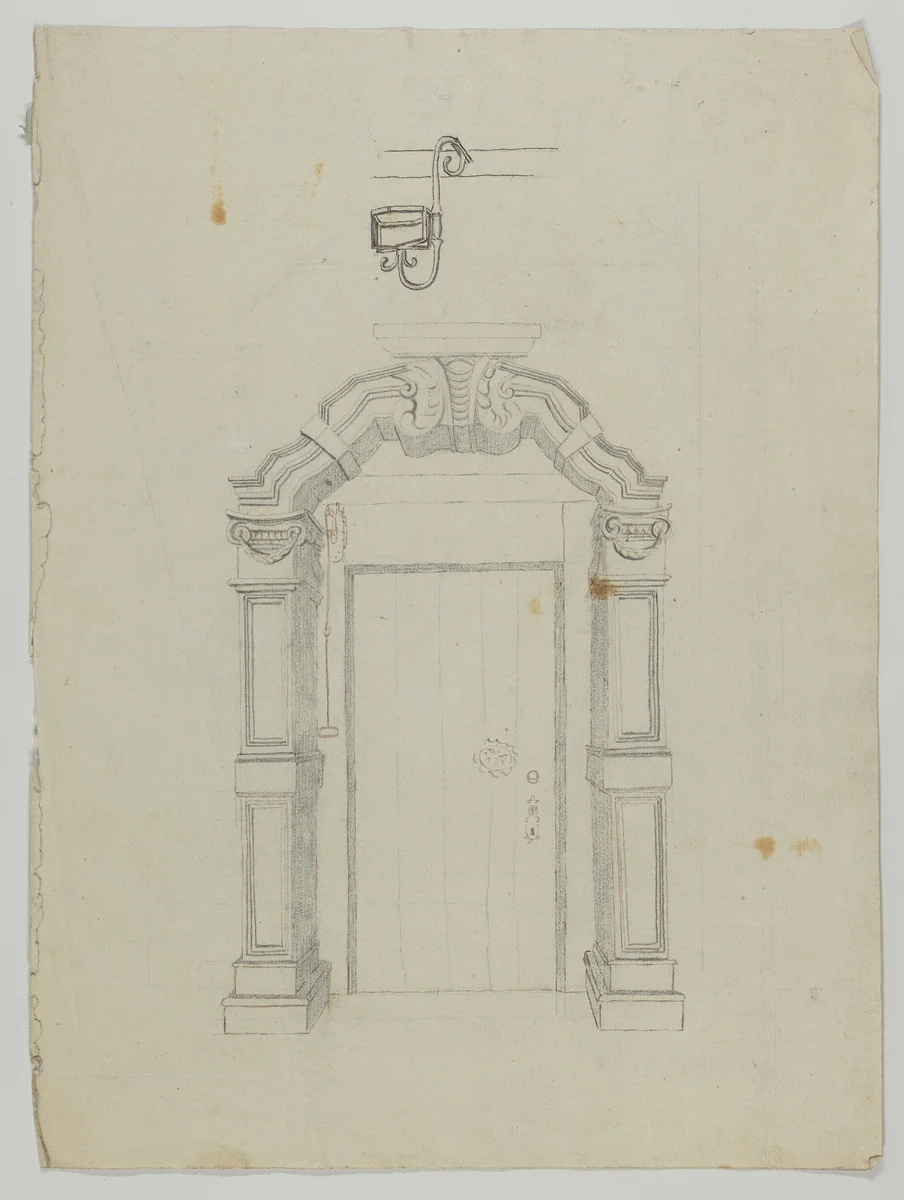 Design for a Door by anonymous, drawing, 1695-1705