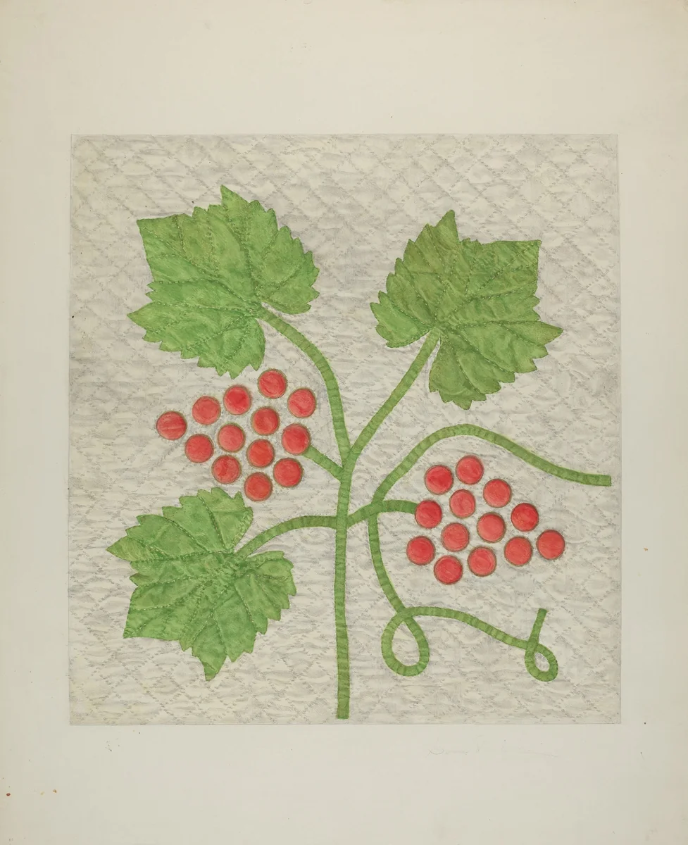 Quilt - Grape Pattern by Cora Parker, index of american design, 1939