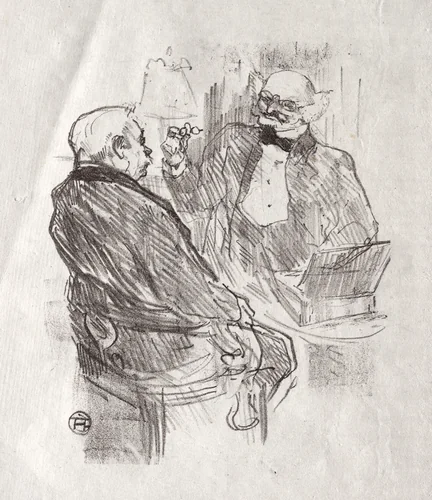 Au pied du Sinaï: Georges Clemenceau et L'Oculiste Mayer by Henri de Toulouse-Lautrec, print, 1898