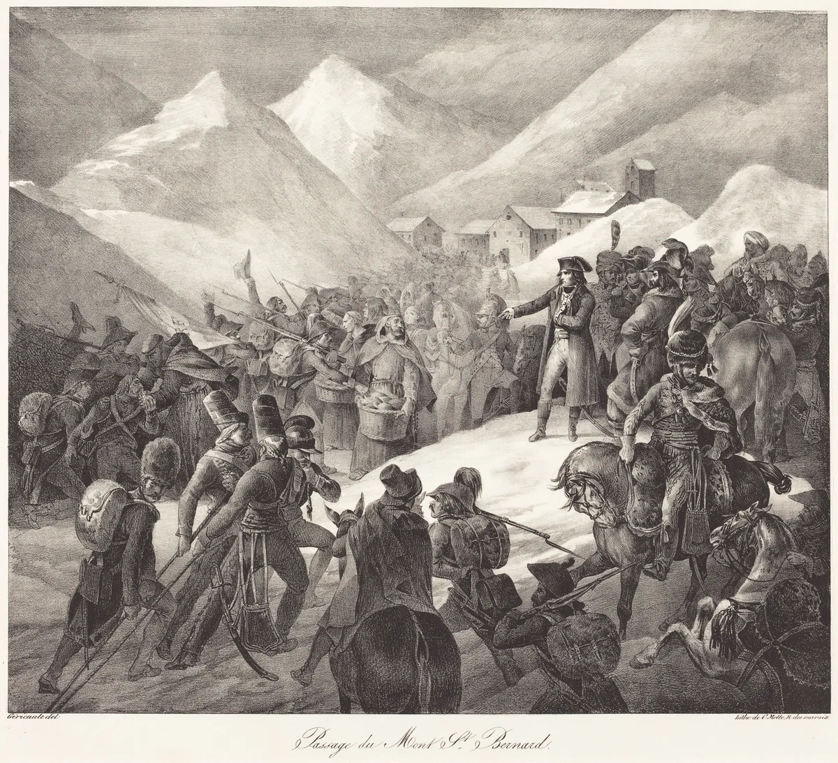 Passage du Mont St. Bernard (Napoleon's Army Crossing the St. Bernard Pass) by Théodore Gericault, print, 1822