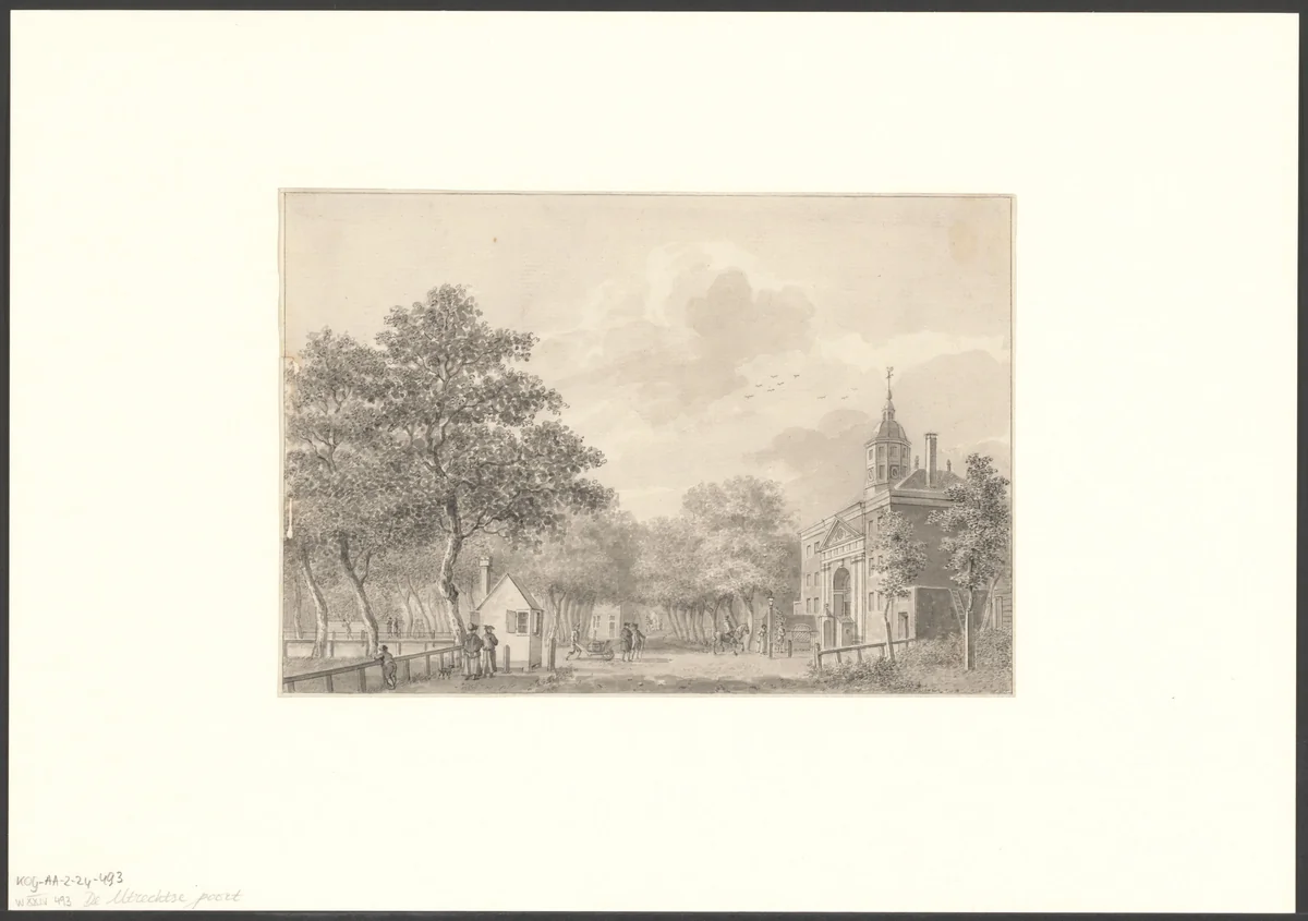 Gezicht op de Utrechtsepoort by anonymous, drawing, 1700-1799