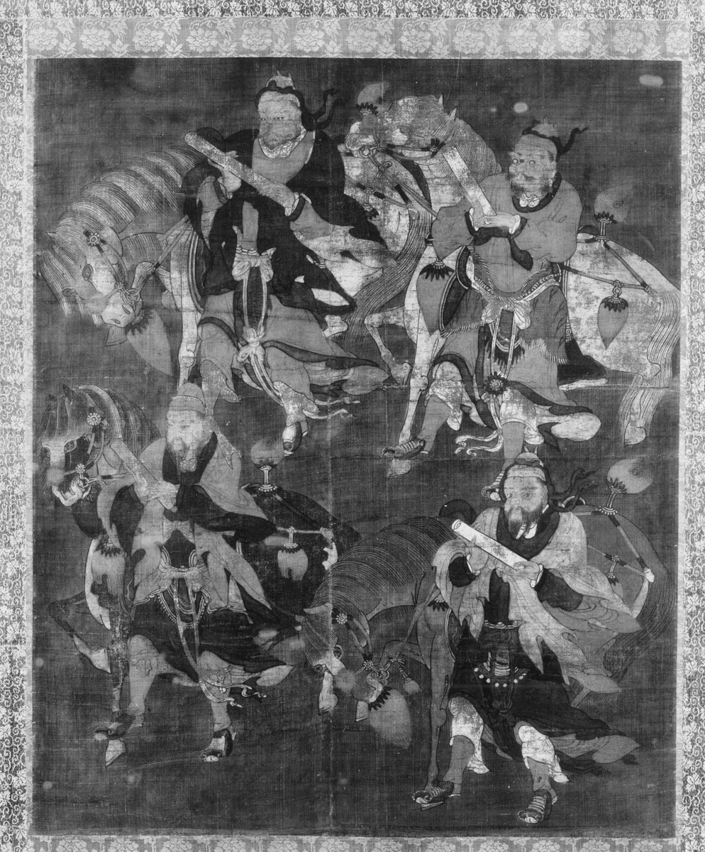 Four Deities with Horses by Unidentified, painting, 1573-1615