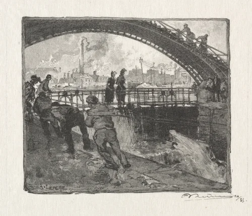 L'Ecluse du Canal St. Martin by Auguste Louis Lepère, print, 1890
