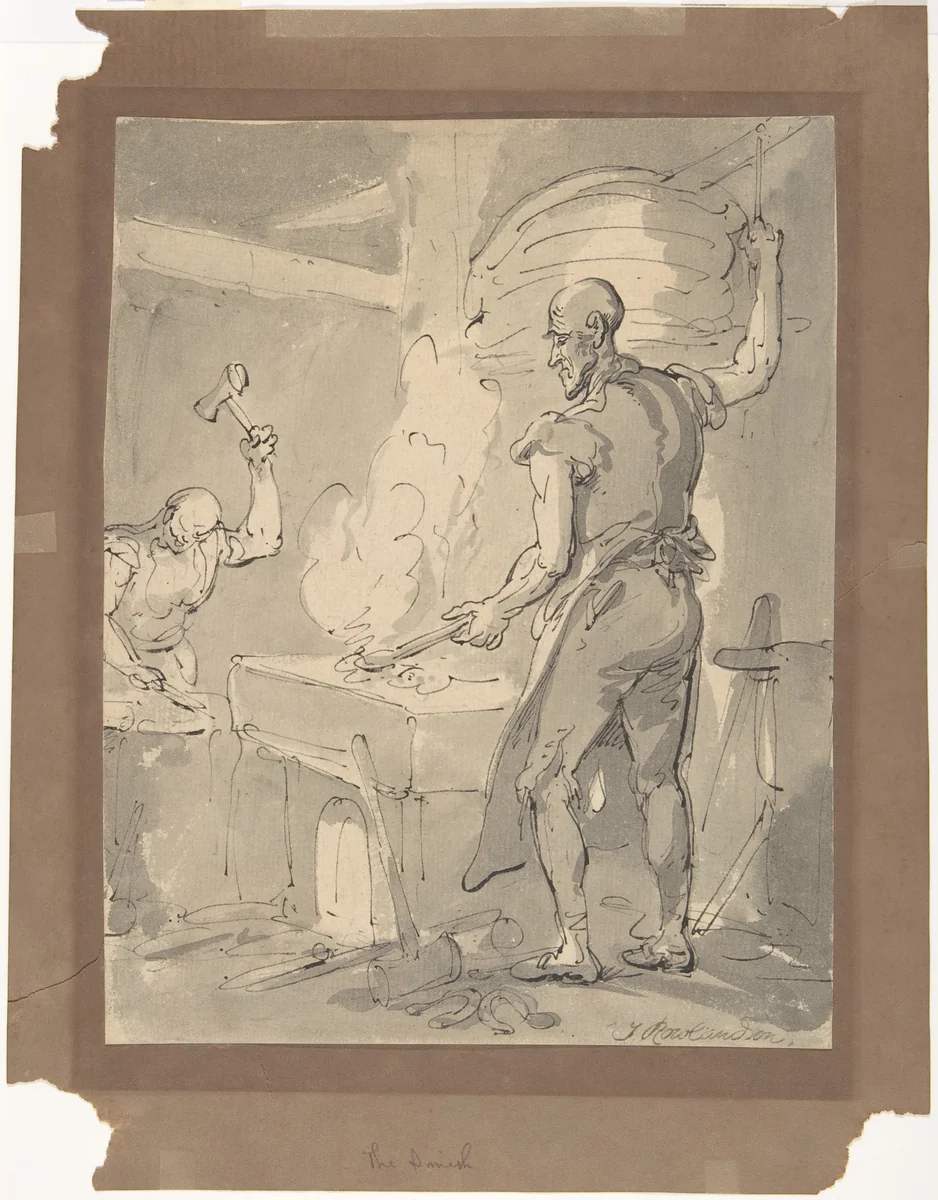 A Blacksmith by Thomas Rowlandson, drawing, 1775-1827