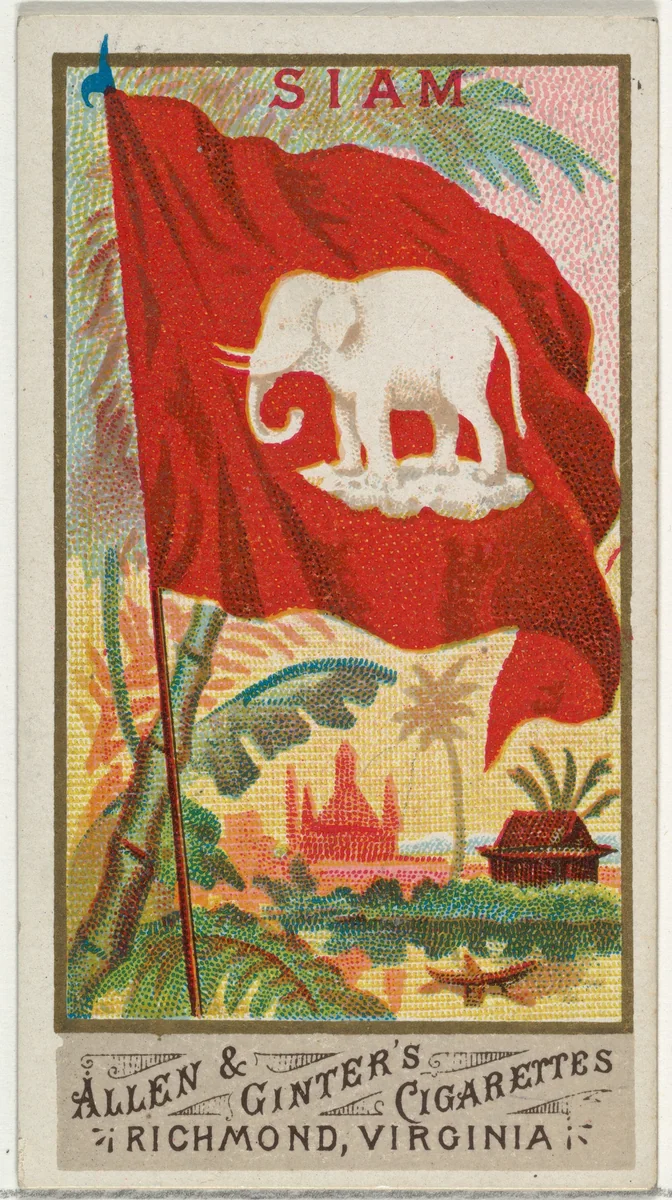 Siam, from Flags of All Nations, Series 1 (N9) for Allen & Ginter Cigarettes Brands by Allen & Ginter, print, 1887