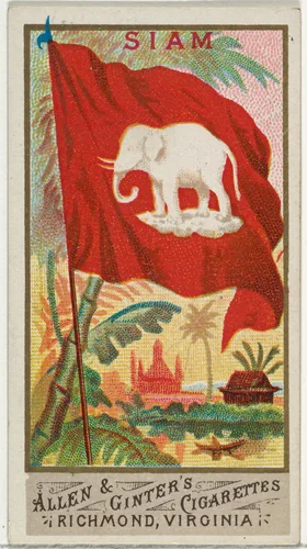 Siam, from Flags of All Nations, Series 1 (N9) for Allen & Ginter Cigarettes Brands by Allen & Ginter, print, 1887