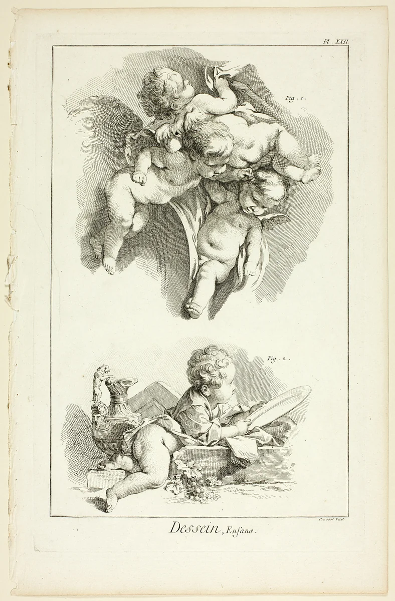 Design: Children, from Encyclopédie by Benoît-Louis Prévost, print, 1762-1777