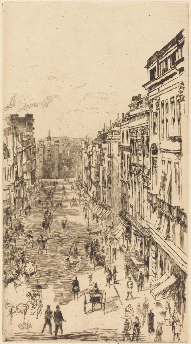 St James's Street by James McNeill Whistler, print, 1878
