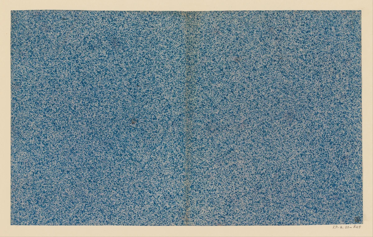 Blauw gespikkeld papier by anonymous, other, 1750-1900