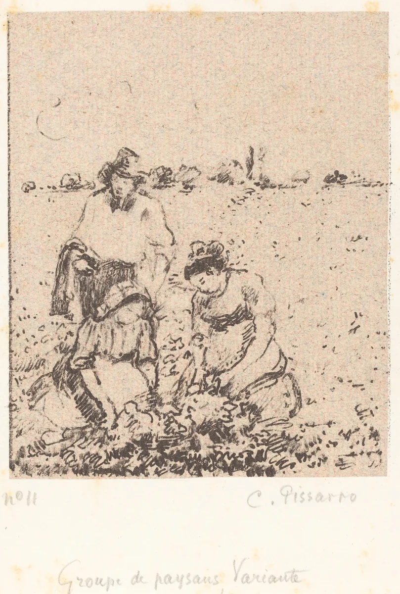 Groupe de paysans (Group of Peasants) by Camille Pissarro, print, 1899