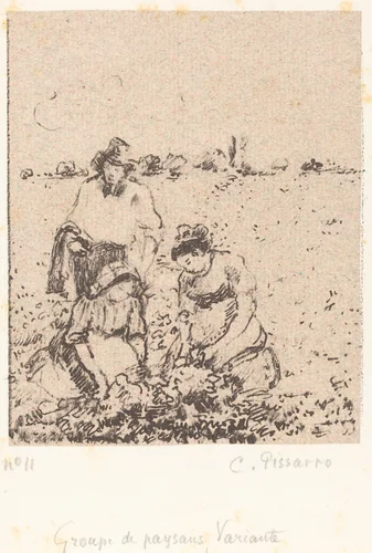 Groupe de paysans (Group of Peasants) by Camille Pissarro, print, 1899
