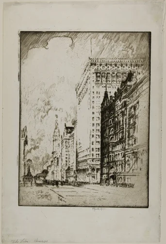 The Lion, Chicago by Joseph Pennell, print, 1910