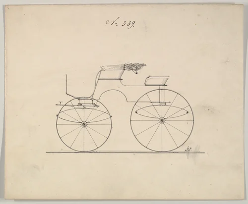 Design for Top Wagon/Game Wagon, no. 339 by Brewster & Co., drawing, 1850-1874