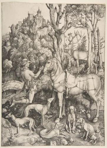 Saint Eustace by Albrecht Dürer, print, 1501