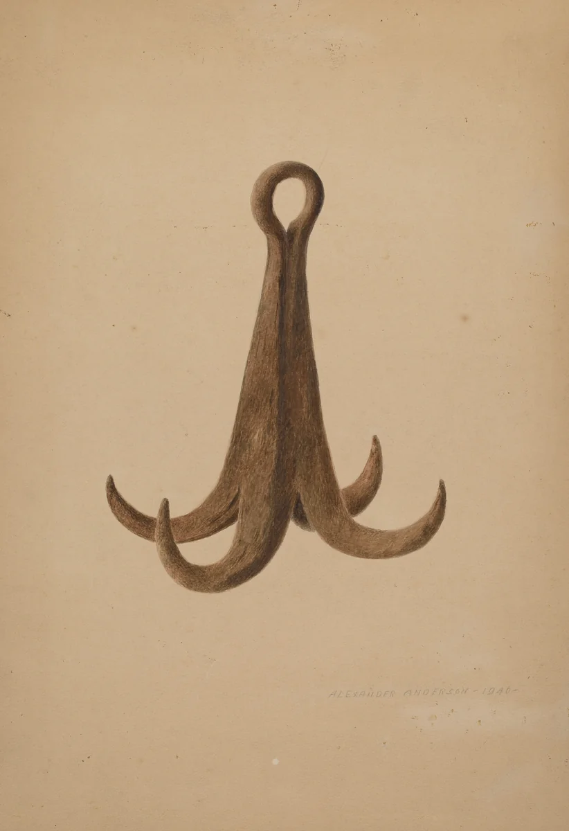 Grappling Hooks by Alexander Anderson, index of american design, 1940