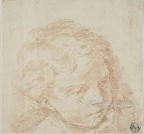 Child's Head by Donato Creti, drawing, 1691-1749