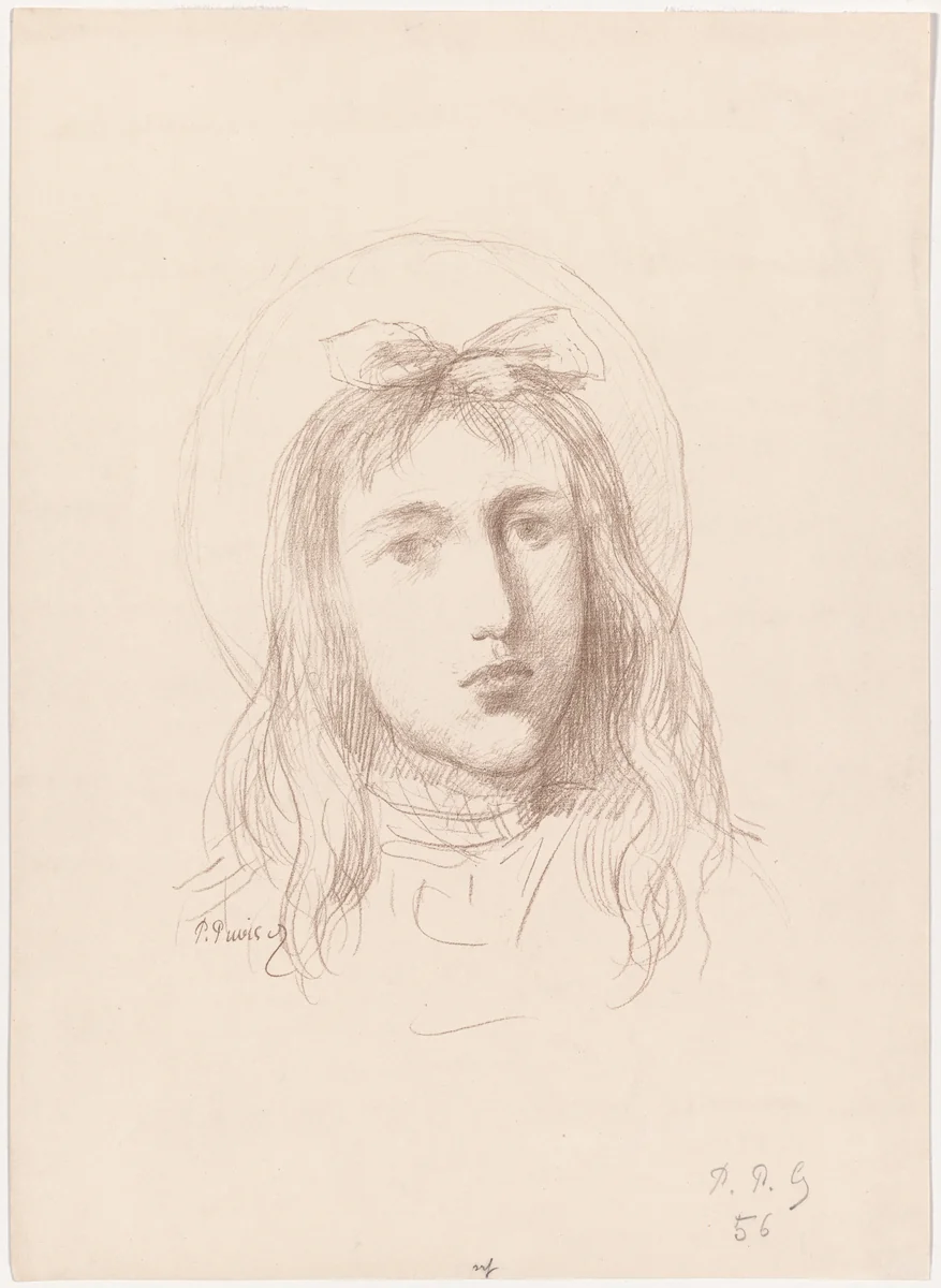 Tête de Jeune Fille by Pierre Puvis de Chavannes, print, 1824-1898