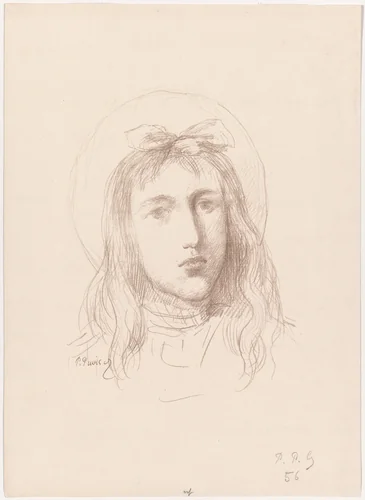 Tête de Jeune Fille by Pierre Puvis de Chavannes, print, 1824-1898