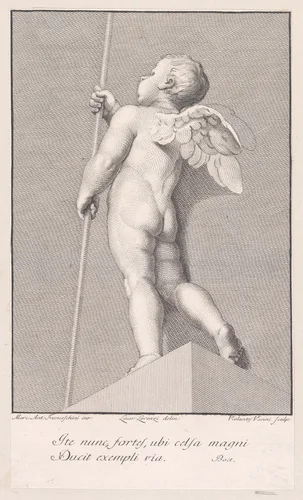 Amorino holding a pole by Violante Vanni, print, 1774