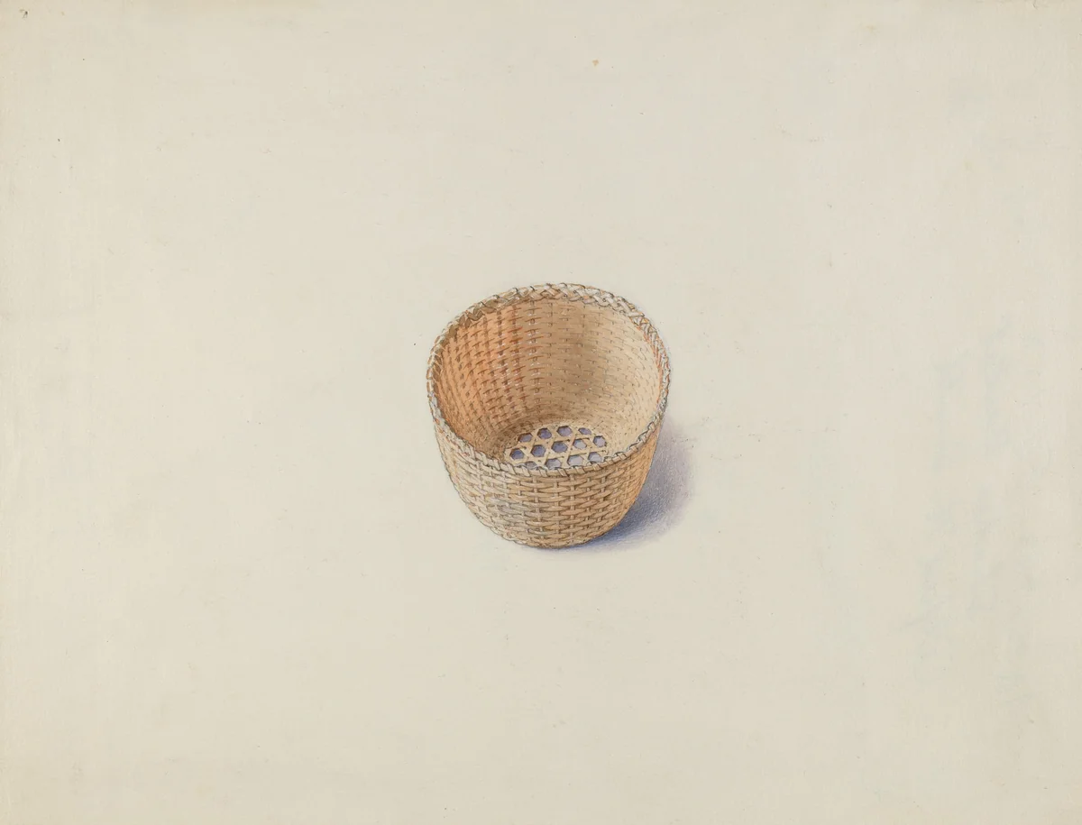 Shaker Basket by Alfred H. Smith, index of american design, 1935-1942